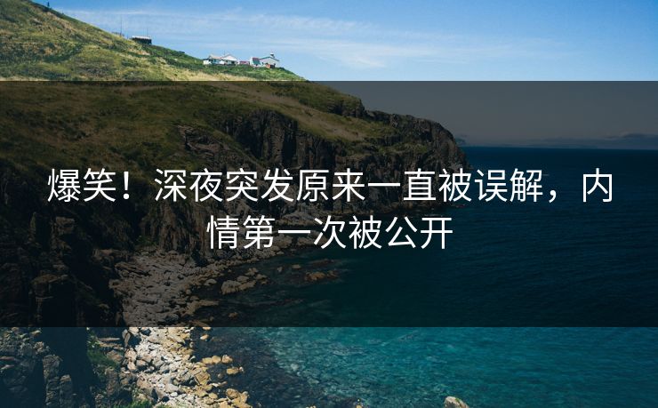 爆笑！深夜突发原来一直被误解，内情第一次被公开