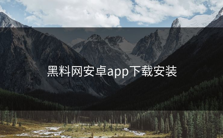 黑料网安卓app下载安装
